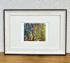 モネ☆睡蓮のとき☆展覧会限定◎新品額付☆マット付ポストカードフレーム◇Claude Monet☆A4サイズ程度☆19