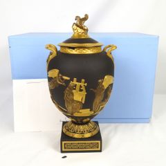 限定50個 Wedgwood ウェッジウッド ブラックバサルト ゴールド ホメロス ペガサスベース 23/50 箱付 ※送料無料 y55-3028146【Y商品】