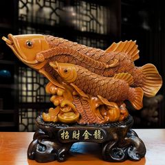 【極希少】バリ島 一点物 アロワナ 木彫り 置物 アンティーク 彫刻 縁起物 極希少】バリ島 一点物 アロワナ 木彫り 置物 アンティーク 彫刻