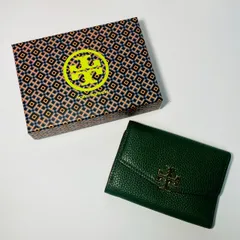 ぜ-39 TORY BURCH トリーバーチ 三つ折り財布 グリーン 箱付き