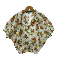 Heather ヘザー  花柄 シアー シャツブラウス sizeF/ホワイト系