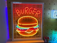 オリジナル　ハンバーガー　ネオン　看板 LEDアートライト 店舗装飾　ネオン管　オーダーメイド　インテリア　お洒落
