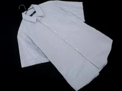 SHIPS シップス カットサッカー レギュラー シャツ sizeL/白ｘ水色 ■◆ メンズ