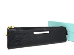 ■新品同様■ Samantha Thavasa サマンサタバサ レザー ペンケース ペン入れ 筆記用具 ステーショナリー ブラック系 DK3678のサムネイル