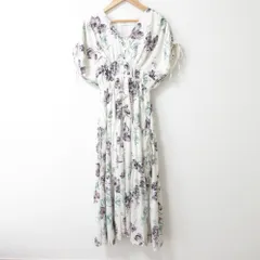 良品 Her lip to  ハーリップトゥ Full Of Love Long Dress フラワープリント 半袖 ロングワンピース 1231305043 サイズS ホワイト レディース 古着 中古 USED