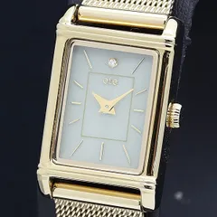 ete QZ 石付 スクエア シルバー文字盤 レディース腕時計 2000000