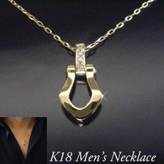 K18 馬蹄《M》ダイヤ付ペンダント 18金 地金物 - メルカリ