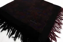 トラサルディ ショール ストール ウール ブランド レディース ブラック/パープル TRUSSARDI 【中古】