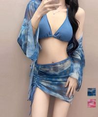 【韓国系 ファッション DAZ】 ビキニボレロカーディガンスカートセット