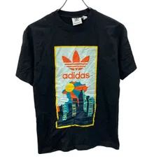 adidas 半袖プリントTシャツ XS ブラック アディダス プルオーバー ビッグロゴ スポーティー 古着卸 アメリカ仕入 a705-5891