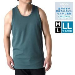 接触冷感 タンクトップ 《73ブルーグリーン》新品 未使用 スムース メンズ ストレッチ サラリ ひんやり COOL スームース インナー ノースリーブ【B4S】【メール便1】ファッション メンズ M L LL 夏