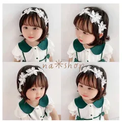✳︎ベビーキッズドレス　カチューシャ ティアラ　花冠　白 リボン　ヘアバンド