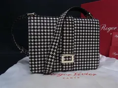 ■新品同様■ Roger Vivier ロジェヴィヴィエ ハラコ 千鳥格子柄 ワンショルダーバッグ レディース ホワイト系×アイボリー系 FG9095のサムネイル