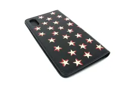 ■美品■ YVESSAINTLAURENT イヴサンローラン レザー  総柄 iPhoneX/Xs 対応 アイフォンケース スマホケース ブラック系 DI1869