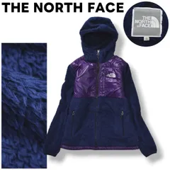 【ゴールドウィン製】 ノースフェイス THE NORTH FACE デナリ フーディー DENALI HOODIE シャギー ボア フリース ジャケット パーカー ジップアップ ナイロン 切替 S ネイビー x パープル レディース ♪