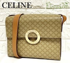 ★CELINE★ セリーヌ ショルダーバッグ サークルロゴ 肩掛け 斜め掛け オールドセリーヌ ベージュ