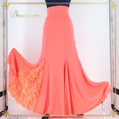 【フラメンコ衣装】オレンジ×ドット docedelflamenco ファルダ 税込) 【フラメンコ衣装】オレンジ×ドット docedelflamenco ファルダ