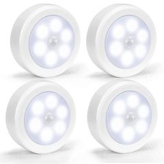 【新着商品】夜間ライト 消灯 自動点灯 昼光色 足元灯 非常灯 寝室用 玄関 洗面所 廊下 キッチンラ 超寿命 省エネ 貼り付け型 4個入り マグネット付き 両面テープ 屋内フットライト LEDセンサー 室内 電池式 人感センサー センサーライト SVAROG