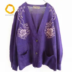 斉藤都世子 サイトウトヨコ ニット カーディガン ラメ入り 花柄 a842688のサムネイル