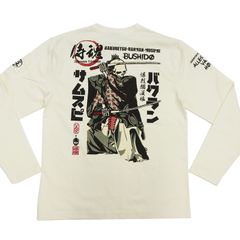 絡繰魂 賭博黙示録 カイジ 刺繍 ざわざわ ロング Tシャツ ロンT 白 