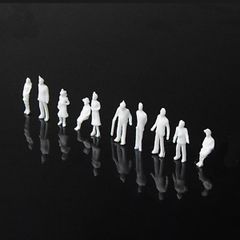 [Fast Shipping] Set of 100 White (1/100) Mini Figures for Dioramas, Diorama Models, Scenery Collections, Plastic Models, Scale Models, Human Figures, Dolls, Unpainted, 1cm, Accessories, Random Styling