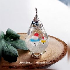 ドロップ雪ネックレス(雪だるま＊雪の結晶)