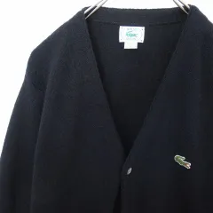 カーディガン 古着 80s IZOD LACOSTE アイゾッド ラコステ 黒 90s IZOD LACOSTE ラコステ アクリルカーディガン ブラック USA