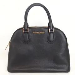 【MICHAEL KORS】マイケルコース ロゴ入り ハンドバッグ ブラック レザー レディース【中古】4-5 41613