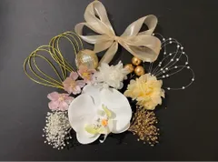 胡蝶蘭&桜　髪飾り　結婚式　成人式　七五三　髪飾り　可愛い14本  水引4/6