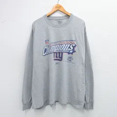 XL/古着 リーボック 長袖 ビンテージ Tシャツ メンズ 00s NFL ニューヨークジャイアンツ 大きいサイズ クルーネック グレー 霜降り アメフ