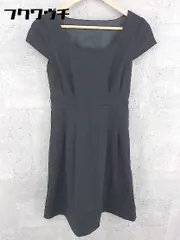 ◇ ef-de エフデ サイドジップ フレンチスリーブ 膝丈 ワンピース サイズ7 ブラック レディース 【中古】 【1002800697984】