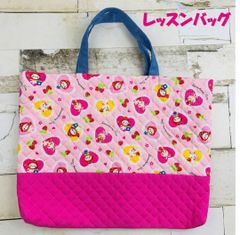 ウサギ柄 レッスンバッグ 女の子 入園 入学 トートバック No.4LU