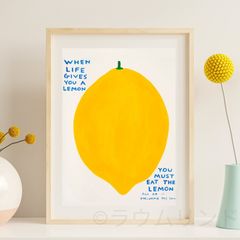 サラデママ レモン イラスト アート ポスター 北欧デザイン A4サイズ 21×30cm フレーム別売