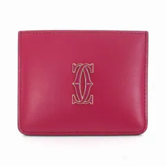 カルティエ Cartier C ドゥ シンプルカードホルダー ダブルC ロゴプレート カードケース レザー ピンク /YM ■OHのサムネイル