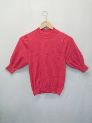 ◇ ⊂ N. Natural Beauty Basic ハイネック 半袖 ニット カットソー サイズM レッド レディース E  【1505290024679】