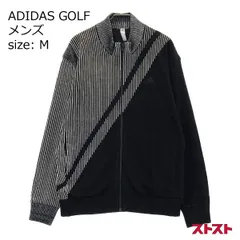 ADIDAS GOLF アディダスゴルフ FS6929 裏地付ニット ジップジャケット 総柄 ブラック系 M [240101149519]