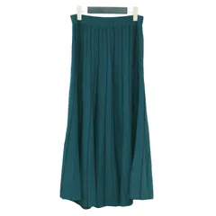 【美品】J.PRESS ジェイプレス スカート グリーン サイズ:9(M) / レーヨン エリート ストレッチ ニット スカート / ミディ丈 フレア ストライプ ウエストゴム / ボトムス【レディース】【中古】