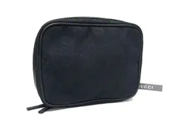 ■新品同様■ GUCCI グッチ 153129 GG柄 GGキャンバス メイクポーチ マルチケース 小物入れ レディース メンズ ブラック系 BN4351