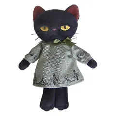 【在庫処分】内藤デザイン研究所 ミヌー ぬいぐるみ (S) ドレス グリーン 猫 高さ19cm