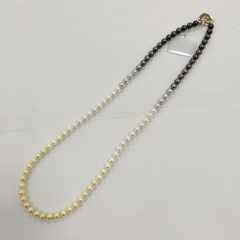 sv あこや真珠&黒蝶真珠カラーグラデーションネックレス