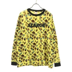 XLARGE エクストララージ 総柄 プリント 長袖 Tシャツ L イエロー系 ロンT メンズ 古着