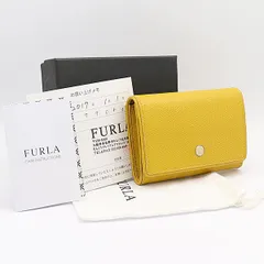 良品 箱付 フルラ 名刺入れ/カードケース イエロー KYM