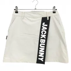 【超美品】ジャックバニー スカート 白 フロントロゴ ストレッチ レディース 2(L) ゴルフウェア 2023年モデル Jack Bunny