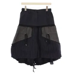 sacai フレアスカート 黒と緑の柄 日本製 sacai サカイ 20-04901 カーキ 異素材パッチワーク ロング