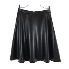 ザシークレットクロゼット 日本製 フェイクレザー フレアスカート 0 ブラック系 The SECRETCLOSET バックジップ レディース 【中古】  【230815】