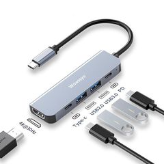 【2024高機能版】USB Cハブ 5-in-1 タイプCハブ ドッキング変換アダプタ[ 4K HDMI/PD 100W/Type-C/USB 3.0] MacBook Pro Air/iPad Pro/Samsuny/ChromeBook/Surface 1