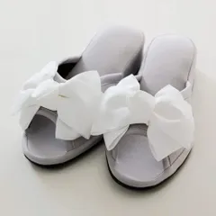 ヒールスリッパ リボンプリンセス ルームシューズ (Mサイズ, グレー) [グレー] [M]