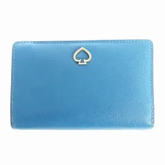 ケイトスペード KATE SPADE 二つ折り財布 ウォレット カード入れ 小銭入れ レザー スナップ ミディアム WLRU6082 ブルー系 DARK PEACOCK 財布 ■SM3のサムネイル