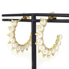 美品田崎真珠 TASAKI K18 パールピアス 2Way エテケース