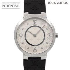 ルイ ヴィトン LOUIS VUITTON タンブールスリム モノグラム GM Q1E01 メンズ 腕時計 8P ダイヤ シルバー クォーツ Tambour 90290774
